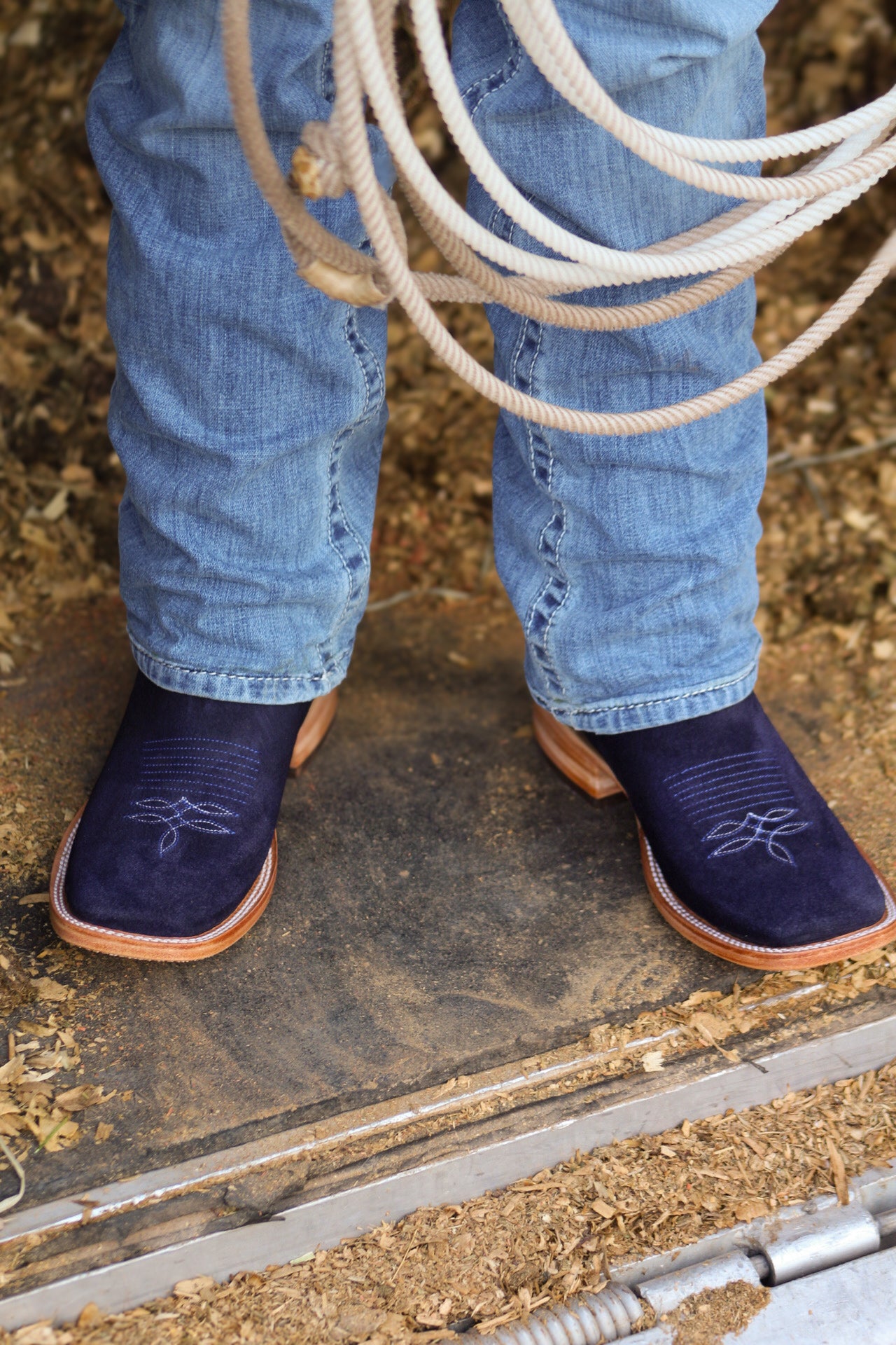 Royal Blue Suede Boots