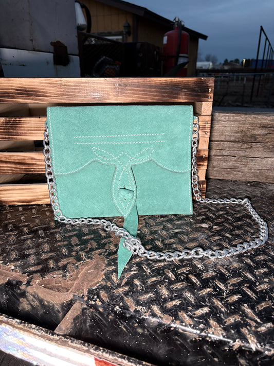 turqoise hand bag