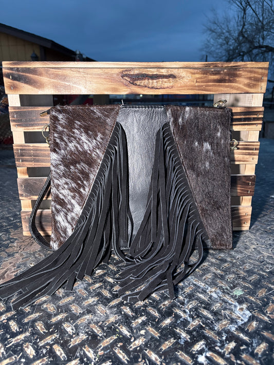 cowhide hand bag