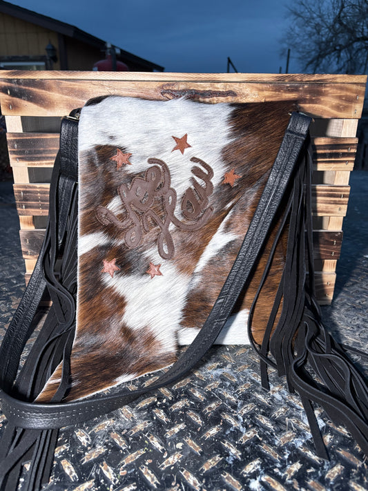 cowhide purse