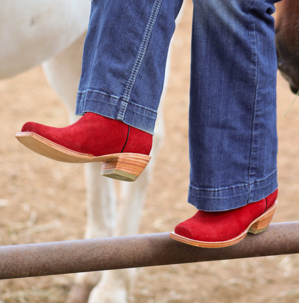 Red Suede Female Boots