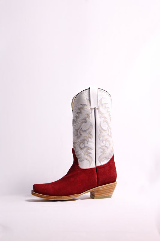 Red Suede Female Boots