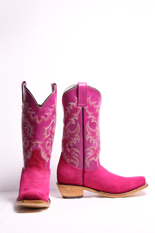 Pink Suede Boots